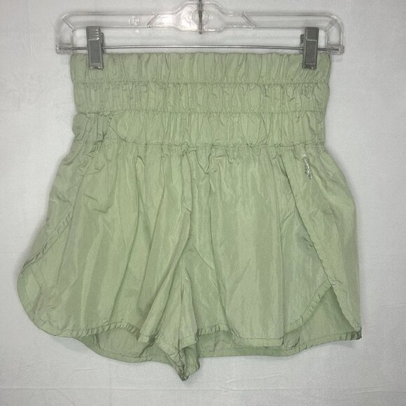 Free People Movement The Way Home Shorts Size M Mint Green High Rise Lined 2” - Picture 1 of 8